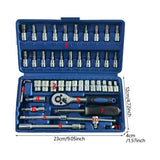 46 in 1 Mini Ratchet Screwdriver Set Wrench Narrow Space Repair Steel Multiple Bit Tool Kit with V1192-AZ-W-23581