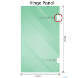120x70cm Corner Frameless Shower Screen with Gold F-Brackets and SS Hinges, Square Knob Handle V63-864661
