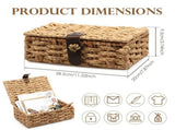 Woven Storage Basket with Lid Woven Storage Basket Gourd Grass Decorative Box for Shelf Coffee Table V1366-AZ2-W-15078