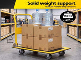 Giantz Platform Trolley Hand Truck Folding Platform Cart 150kg Load Yellow PT-150-OB