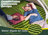 Double Sleeping Pad - Self Inflating 4" Extra-Thick for 2 Person with Pillow Built-in Foot Pump V1259-DP01-I-00016