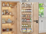 CARLA HOME 6-Tier Over the Door Organizer Heavy-Duty Metal Pantry Rack with Hanging Baskets for Home LSB-36341
