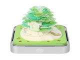 Green Tree House Blossom 3D Paper Sculpture Night Light with Memo Pad, Silver Base - Elegant Gift V888-ELOSUNG11392