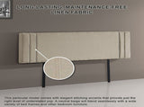 Linen Fabric King Bed Deluxe Headboard Bedhead - Beige V63-821563