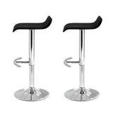 Artiss 2x Bar Stools Adjustable Gas Lift Chairs Black BA-TW-NEWT706-BK-X2