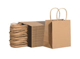 96x Kraft Paper Gift Bags Shopping Carry Craft Brown Bag w/ Handles Bulk V563-KB2216-4-1BOX