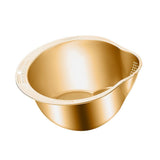 Rice Washer Strainer Bowl - 4-in-1 Washing Bowl for Quinoa Stainless Steel Rinser with Side Drainers V1366-AZ2-W-13077