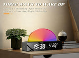 Digital Clock,Mirror Bedside Clock,Intelligent Bedroom Clock,Sunrise Alarm Clock,Dual Alarms,Two V1369-AZ3-W-10897