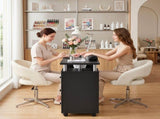 Artiss Manicure Table Nail Desk with Built-in Dust Collector Beauty Salon Station Drawers Shelves FUR-AD-MANICURE-2MOD-BK-AB