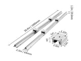 Linear Guide Rail Set, SBR12 1000mm, 2 PCS 39.4 in/1000 mm SBR12 Guide Rails and 4 PCS SBR12UU Slide V952-ZXDGSBR12MM10S0WTV0