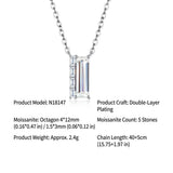 Elegant Moissanite Pendant Necklace with Square Cut Gemstone, Hypoallergenic 925 Silver Plated V1341-ZY-4TL7TS9F-MOISSANITE-PREMIUMS925