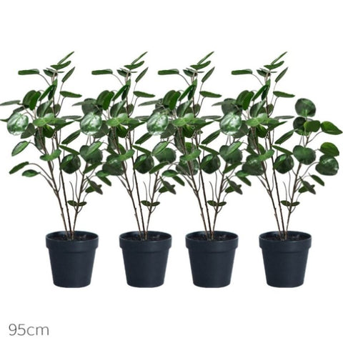 SOGA 4X 95cm Artificial Tree Indoor Nordic Style Artificial Tree Potted Simulation Tree, Home Decor APLANTFHJQD11051X4