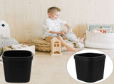 Black Plastic Garbage Basket Simple Woven Style for Home Use V1369-AZ3-W-18480