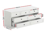 Artiss 7 Chest of Drawers Dresser Table White FUR-U-CDR-03-WH-AB