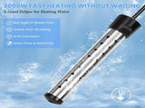 Immersion Water Heater, 1500W Portable Bucket Heater with 304 Stainless Steel Guard, Heats Electric V1192-AZ-W-18623