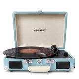 Crosley Cruiser Bluetooth Portable Turntable - Turquoise Gadhouse Vinyl Rack Bundle - Black V398-CR8005FVR-TU4