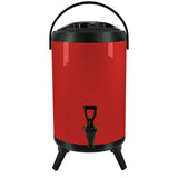 SOGA 12L Stainless Steel Insulated Milk Tea Barrel Hot and Cold Beverage Dispenser Container with VICDISPENSER12LRED