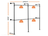 Artiss Industrial Pipe Clothing Rack Garment Clothes Display Stand Wall Mounted HANGER-B-12-RAIL-BK
