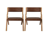 Levede 2x Dining Chairs Foldable PU Brown CH1099-2-TAN