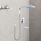 8" Rain Shower Head Straight Wall Arm Mixer Set Wall Bath Spout Outlet Tap V63-826331