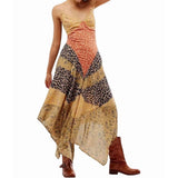 Women Y2k Floral Smocked Maxi Dress Shoulder Tiered Ruffle Midi Sun Dress Boho Casual Beach Long V1366-AZ2-W-14467