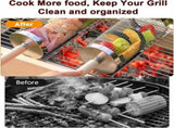 304 Stainless Steel Rolling Grill Basket Set with Removable Handle for Vegetables, Shrimp and V1189-LC-HW-00409
