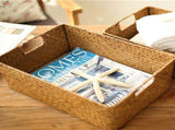 Handmade Seaweed Storage Basket Woven Storage Box with Handle for Home Kitchen Office V1294-YM0901-10254165