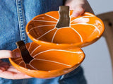 Pumpkin Bowls, Ceramic 12oz Pumpkin-Shaped Ramekins, Perfect for Baking Souffl, Pudding, and V1370-AZ4-17252