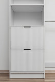 BASEL WALK IN WARDROBE KIT - WHITE - FLUTED - PULL BLACK V164-ECW5F03B