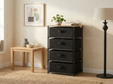 CARLA HOME 4 Drawer Fabric Storage Dresser - Steel Frame - Black - Storage Rack - Rustic V178-36406