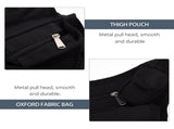 Black Outdoor Thigh Pouch with Metal Zipper Smooth Zip for Travel and Adventure V1369-AZ3-W-16492