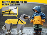 Dog Raincoat Dog Rain Jacket with Reflective Harness & Hood Waterproof Dogs Rain Coat Poncho for V1192-AZ-W-0719