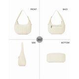 Small Puffer Crescent Bag for Women, Nylon Quilted Hobo Purses, Adjustable V1366-AZ2-W-11402