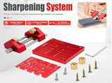 Adjustable Honing Guide Tool Set for Woodworking Chisels and Plane Blades with Rolling Base Angle V1341-ZY-QTSC5FT4-RED