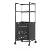 2-Tier Laundry Room Shelves with Storage Drawer with Wheels, Adjustable-Shelf Storage Rack, Metal V1370-AZ4-18542