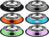 6 Pcs Cat Bowls for Food and Water Dishes Stainless Steel Pet 7 oz Anti Slip Metal Dish with V1259-DP01-A-1155