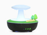 Dark Woodgrain Raindrop Mushroom Aroma Diffuser - 280mL Ultrasonic Humidifier with Colorful Lights V888-ELOSUNG28445