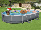 Bestway 488x305x107cm Swimming Pool Steel Frame Set w/ Pump Filter Ladder Cover BW-POOL-OV-488-56450