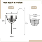2 Sets Stainless Steel Funnel with Strainer, Wine Strainer, Liquid Separator, Detachable V1369-AZ3-W-08836