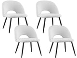 1 Set of 4 Artiss Dining Chair Boucle Sherpa DINC-B-SHP-WHX4
