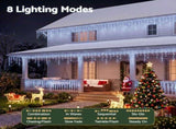 Jingle Jollys 32M Christmas Lights Solar Icicle String Lights 960 LED Cool White XM-LED-960-IC-CW-40M-SLA