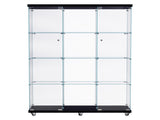 Stacked 169cm Tall Glass Display Cabinet 4 Tier DBOX1002-4-T-BK