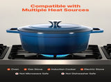 Enameled Cast Iron Dutch, 5.7L Pot with Lid and Dual Handles, Heavy-Duty Durable Cookware Pan, V952-ZTHLKX6QTTCT7F6PS001V0