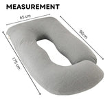CARLA HOME U Shaped Pregnancy Pillow for Full Body Support Grey - Polyester - Full Body Pillow V178-36502