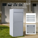 FORTIA Freestanding Parcel Post Box Letterbox, Letter Slot, Light Grey V219-STRLTBFOFW4A