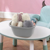 Grey Plastic Dish Pan and Foot Washing Bucket Set of 2 - Multi-Purpose Household Utility Basins for V1192-AZ-W-22412