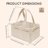 2Pcs Diaper Caddy Organizer with Inner Compartment Organization Sturdy Comfortable Carry Design for V1366-AZ2-W-15005