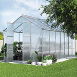 Green Fingers Greenhouse 4.1x2.5x2.26M Double Doors Aluminium Green House Garden Shed GH-ALU-C-410X250-DOU-AB