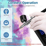 Wireless Airbrush Machine with USB Charging, 3 Speed Modes, Compatible with Nail Art Cake Decorating V1188-MS-325-0102