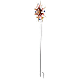 Sun Windmill Iron Weather Resistant Decorative Flower Wind Spinner with Ground Stake for Patio Yard V1294-YM0523-3115220010211